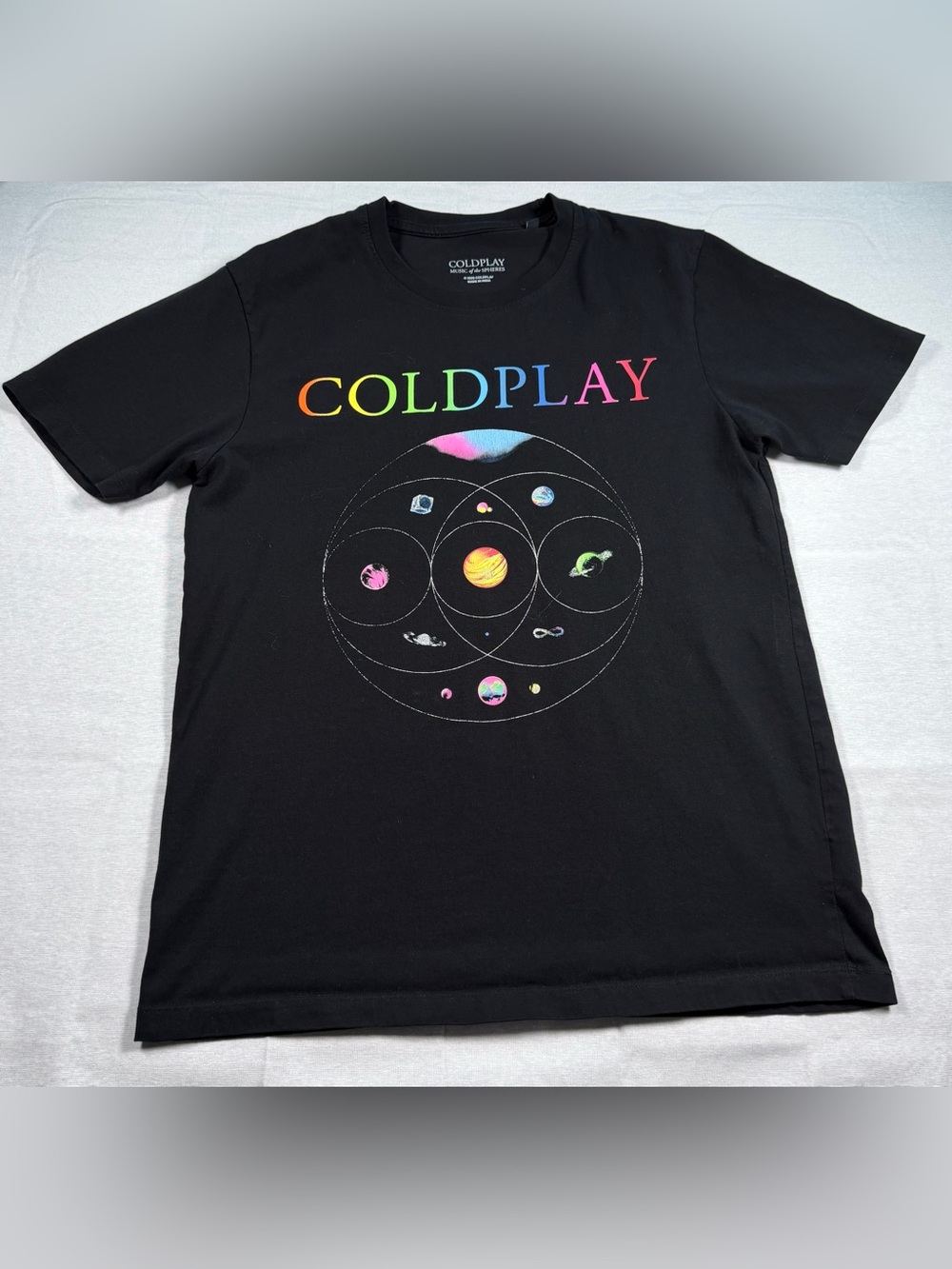 Coldplay Music of the Spheres 2025 Concert Tee Small S Double Sided